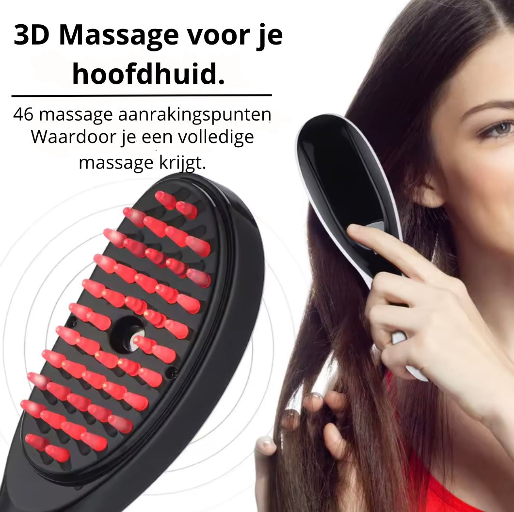 RealThings4You Massage Haarborstel - Led licht - 46 Massagefunctie's - Stoom - Haarmassage -