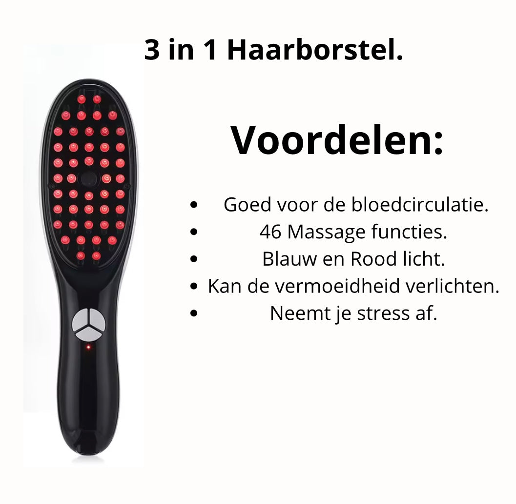 RealThings4You Massage Haarborstel - Led licht - 46 Massagefunctie's - Stoom - Haarmassage -